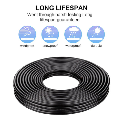 Coiled 10 Gauge 50Ft Tinned Copper Wire Beefy Flexible 10AWG Stranded Wire For LED Strips Lamps Lighting Marine And Automotive Use