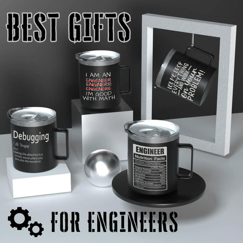Engineer Gifts For Men Funny Engineering Coffee Mug collection with humorous text, suitable for mentor, brother, or coworker.
