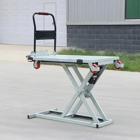 Powerhouse Electric Lift Table Cart With Hydraulic Motorized Platform, adjustable height, handles 1100 lbs, smooth material handling.