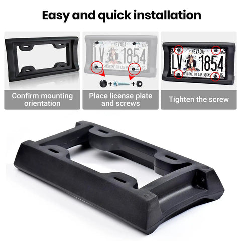 Installation guide for 2.3 Inch Thick Rubber License Plate Bumper Guard With Screws Included Front Bumper Protector