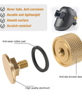 Dope Gold Aluminum Anodized Welding Hood Fasteners Set for Pipeliner Style Helmets with knurled knob and rubber pad