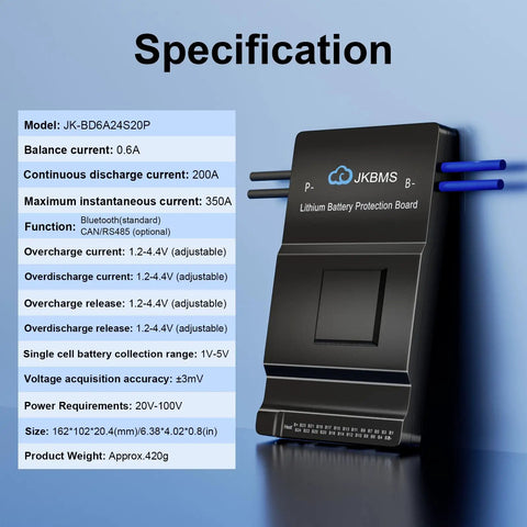 Heavy Duty 8S To 24S Lithium Battery Management System With 200 Amp Kickass Current Handling and no sweat active cell balancing specifications.