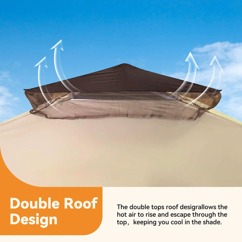 Dope Pop Up Gazebo Tent 11x11 Outdoor Canopy With Double Vent Roof showcasing double-vent roof design