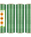 Heavy Duty Dark Green Stretch Wrap, 8 Rolls Of 18 By 1500 Feet, 63 Gauge Industrial Plastic Film With Insane Cling For Moving And Packing, Self Adhering Shrink Roll That Holds Lock Tight.