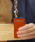 Solid Aluminum Dowel Jig Kit With Laser Cut Witness Mark And Depth Scale For Precise Drilling in use on wood surface