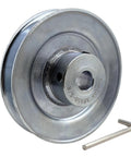 Single Groove V Belt Pulley 4.5 Inch Diameter Five Eighth Inch Bore Heavy Duty Motor Pulley Carbon Steel 1020 Zinc Plated