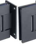 Heavy Duty Stainless Steel Shower Door Hinges For Frameless Glass Bathroom Walls With 90 Degree Swivel Design Rock Solid Operation Matte Black Finish Replacement Parts Pack Of Two - side view