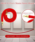 Six Pack Velvet Stanchion Rope Red Carpet Set With Gold Hooks 5 Foot Crowd Control Velvet Ropes For Events Display