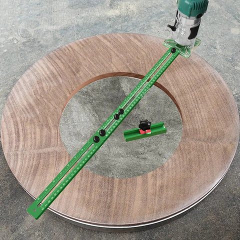 4 In 1 Router Milling Groove Bracket Pro Grade Cabinet Hardware Jig And Woodworking Cutting Tool With Adjustable Router Circle Cutting Guide For Precise Hole Drilling Base Not Included on round wood panel
