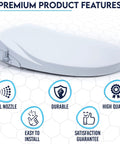 Product features of Dual Nozzle Manual Bidet Toilet Seat For Round Toilets With Soft Close Lid Easy Install Power Free