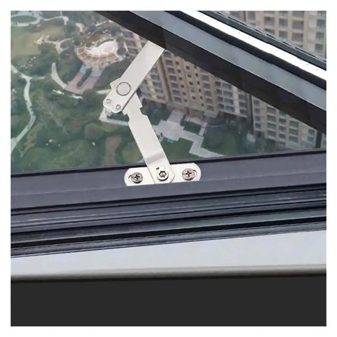 Durable Window Restrictor With Adjustable Hook Latch For Casement Windows Cabinet Lock Protection Blocking Stopper And Security Locator Easy Install Kid Safe Home Security For Windows Style 3 installed on window.