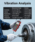 Digital Vibration Meter For Motors And HVAC Systems Pro Grade Vibration Analysis Tool in use on motor shaft
