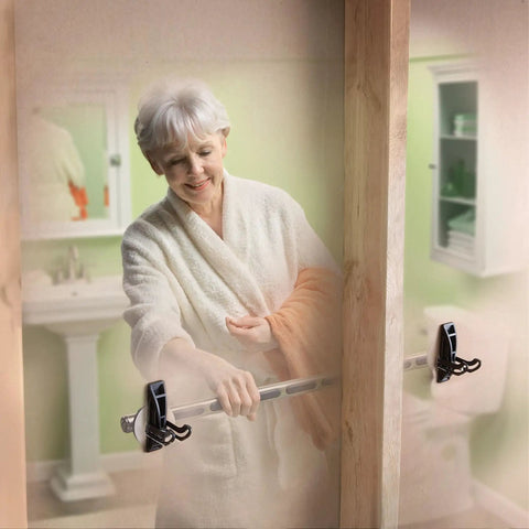 SecureMount Grab Bar Anchor Chrome Wall Mount Hardware No Studs Needed Supports Up To 300 Lbs Easy Install For Bathrooms And Showers Ideal For Home Bathrooms And Public Restrooms Safer Grabs