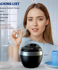 All In One Ultrasonic Retainer Cleaner For Mouthguards Aligners Braces Night Guards And Dental Appliances 200 ML 45KHz With Four Cleaning Modes Easy Clean For Rings Jewelry Cleaner Includes Cleaning Pod And Basket, 200 ml black unit with basket