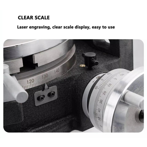 Straight Up Precision Three Jaw Chuck Dividing Head For Cnc Milling Machines With Six Inch Indexing Capability and 1:90 Reduction Ratio clear scale detail