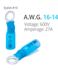 Marine Grade Heat Shrink Ring Terminals For 16 To 14 AWG Red Eyelet Connectors Waterproof Electrical Terminal Pack Of 130