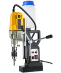 Workhorse Portable Magnetic Drill Press Powered By A Beefy 1100 Watt Motor Cruising At 580 Rpm with coring bit attached