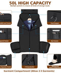 Four In One Rolling Garment Bag For Travel With Wheels Carry On Size Duffle Convertible Suit Carrier showing compartments and features