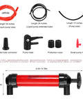 Grab-And-Go 3-In-1 Siphon Fluid Transfer Pump For Gas, Oil And Liquids, Portable Hand Pump Kit components displayed