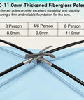 Anti UV Beach Tent For Three People, Portable Sun Shade Shelter With Extendable Floor, fiberglass poles detail