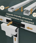 Cord Hider Kit With 113 Inch Cable Covers For Wires On The Wall, showing snap and slide-on installation over cables, white 0.95x0.55 inch