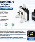 4.7 Ohm One Pin Refrigerator Starter Relay Kit With Overload Protector One Half HP For Danby Vissani Refrigerators