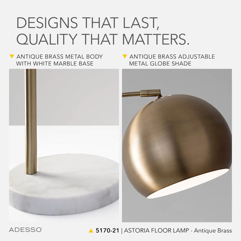 Arc Floor Lamp With Marble Base And Antique Brass Finish 3 Way Dimming For Your Living Room And Bedroom Go To Modern Minimalist Lighting