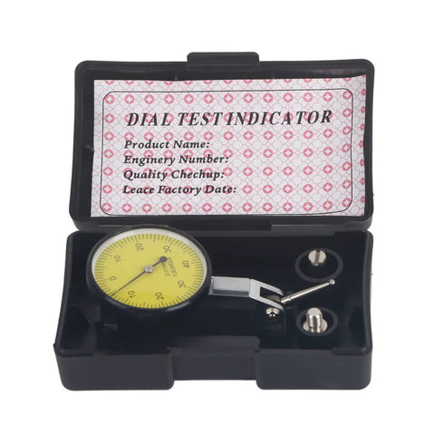 Dial Test Indicator Kit 0.01mm Precision Lever Dial Gauge With Aluminum Case High Visibility Yellow Scale 360 Degree Rotating Bezel