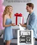 Two people exchanging a gift with inset image showing a Heavy Duty Pegboard Wall Organizer Kit With Four 24x24 Panels, 60 Lb Total Load Capacity.