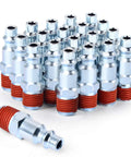 Quarter Inch NPT Male Industrial Air Plug 300 PSI Pneumatic Plugs Pack Of 20 With Pre Coated Threads for air compressors.