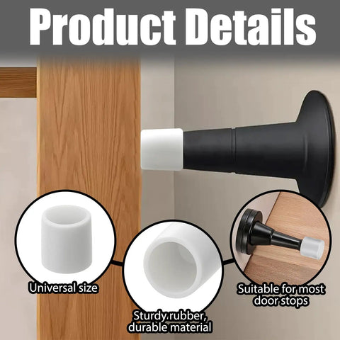 20 Pack Door Stop Rubber Tip Replacements 0.39 Inch Caps For Wall And Floor Protection White Durable Door Stopper Tips Easy Install For Home And Office