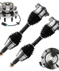 4WD Front CV Axles With Wheel Bearing Hubs Replacement For Chevy GMC Silverado Sierra 1500HD 2500HD 3500 Avalanche Suburban Yukon XL H2