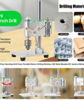 Mini Drill Press With Variable Speed Benchtop Portable Drill Press For Metal Wood DIY Jewelry Making And Crafts JT0 Chuck 360 Degree Rotating CNC Tool display and material compatibility