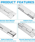 Straight Up Heavy Duty Stainless Steel Piano Hinge 48 Inch Long By 1 5 Inch Wide With Super Smooth Swinging Motion For Toolboxes Cabinets And Professional Repairs features close-up view of durable stainless steel material.