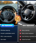 Comparison of steering performance before and after replacing Dodge Caliber Power Steering Pump With Pulley Fits 2007 2012 Jeep Compass Patriot 2007 2017 2.0L 2.4L Replaces 5105048AA AB AC Direct Replacement Power Assist Pump.