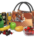 Tigers In The Desert Insulated Lunch Bag With Soft Cooler Tote For Men And Women beside fruits and beverages