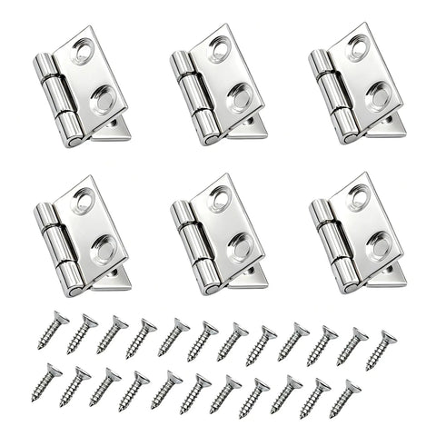 One Inch Folding Craft Hinges With Screws In 201 Stainless Steel For Home Diy Cabinets Boxes And Kitchen Projects Durable Rust Resistant Hardware Opening Size 25mm By 28mm By 1.2mm Great For Woodworking with screws