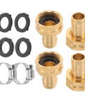 Heavy Duty Garden Hose Repair Coupling Kit With Male And Female Connectors Made From Durable Brass And Plastic Featuring Stainless Steel Clamps For Leaky Hoses, Outdoor Watering Tasks, And Reliable High Pressure Performance That Actually Works. Brass hose repair kit with connectors, seals, and clamps