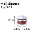 Five-Piece Airtight POP Container Set for Pantry Organization with 0.3 Qt storage jar and easy push button seal shown