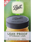 Regular Mouth Mason Jar Leak-Proof Lids, 6-Count, Airtight, BPA-Free Plastic Covers With Ridged Grip, product packaging image
