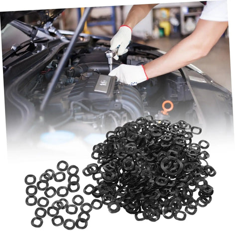 500 Pcs Spring Wave Washer Gasket Set, Assortment Kit For Load Distribution In Tight Spaces, Durable Wave Springs, Steel Construction, Perfect For Mechanical Fixes And Assembly Projects, black washers in car engine repair