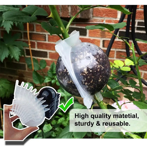 Air Layering Propagation Kit With Zip Ties And No Fuss Reusable Grafting Ball Pods For Fast Plant Rooting And Easy Install Clear Transparent Ball Grafting Boxes Medium Size For Garden And Indoor Use