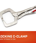 Heavy Duty Locking C Clamp With Compound Action And Hex Key Receiver Adjustable Metal Clamp 11 Inch Nickel Plated Rust Resistant