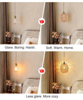 Homebody Essential Plug In Pendant Light Featuring Hand Woven Rattan And Wicker Egg Shade With 15 Ft Cord in cozy interior.