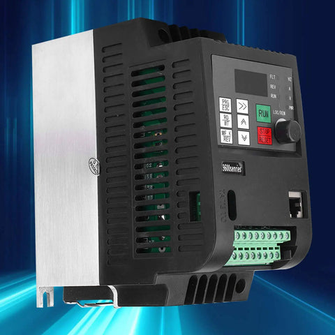 2.2kW VFD Inverter For Textile Machinery With PID Synchronized Control High Speed Spindles Textile Frequency Swing Function Three Control Modes Duty Ready Performance For Precise Voltage Temperature And Tension, front panel view