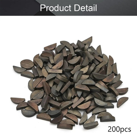 200-Piece Woodruff Key Set For Pulleys And Shafts, half moon semicircle keys in stainless steel, precision machined, 200 pieces