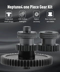 Beefed-Up Dual Gear Extruder Upgrade Kit for Elegoo 4 Pro Plus Max with integrated shaft design and CNC hollow POM gear.