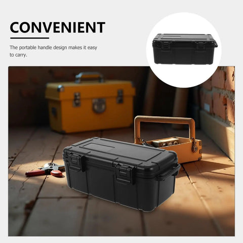 Portable Waterproof Tool Box Organizer With Durable PP Hard Case Explosion Proof Design Secure Locking And Compact Carry in black