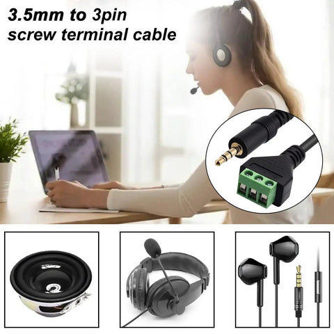 Leave The Soldering Iron Alone With This Plug And Play 3.5 Millimeter Stereo Audio Male Jack Adapter with screw terminal for mics.