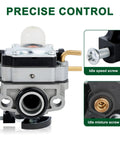 Carburetor Kit For Ryobi 25cc Gas String Trimmer RY251PH RY252CS RY253SS RY254BC with idle speed and mixture screws